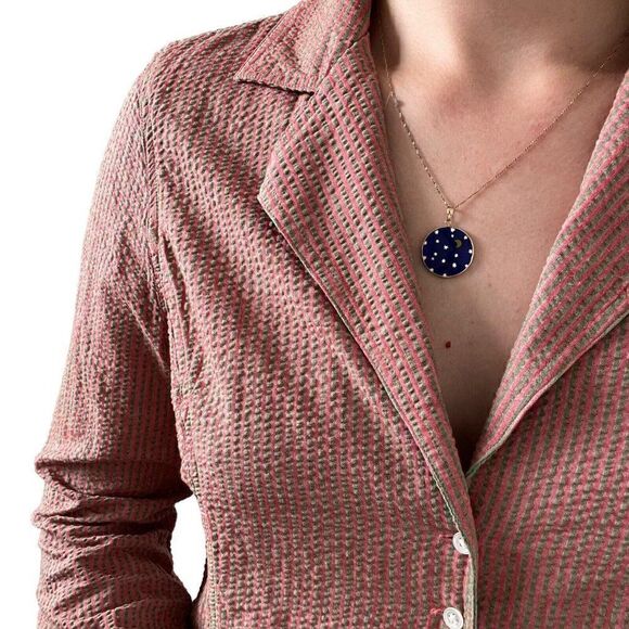 Robert Graham Womens Pink Green Seersucker Striped Collared Blouse Shirt Sz S - Picture 8 of 10